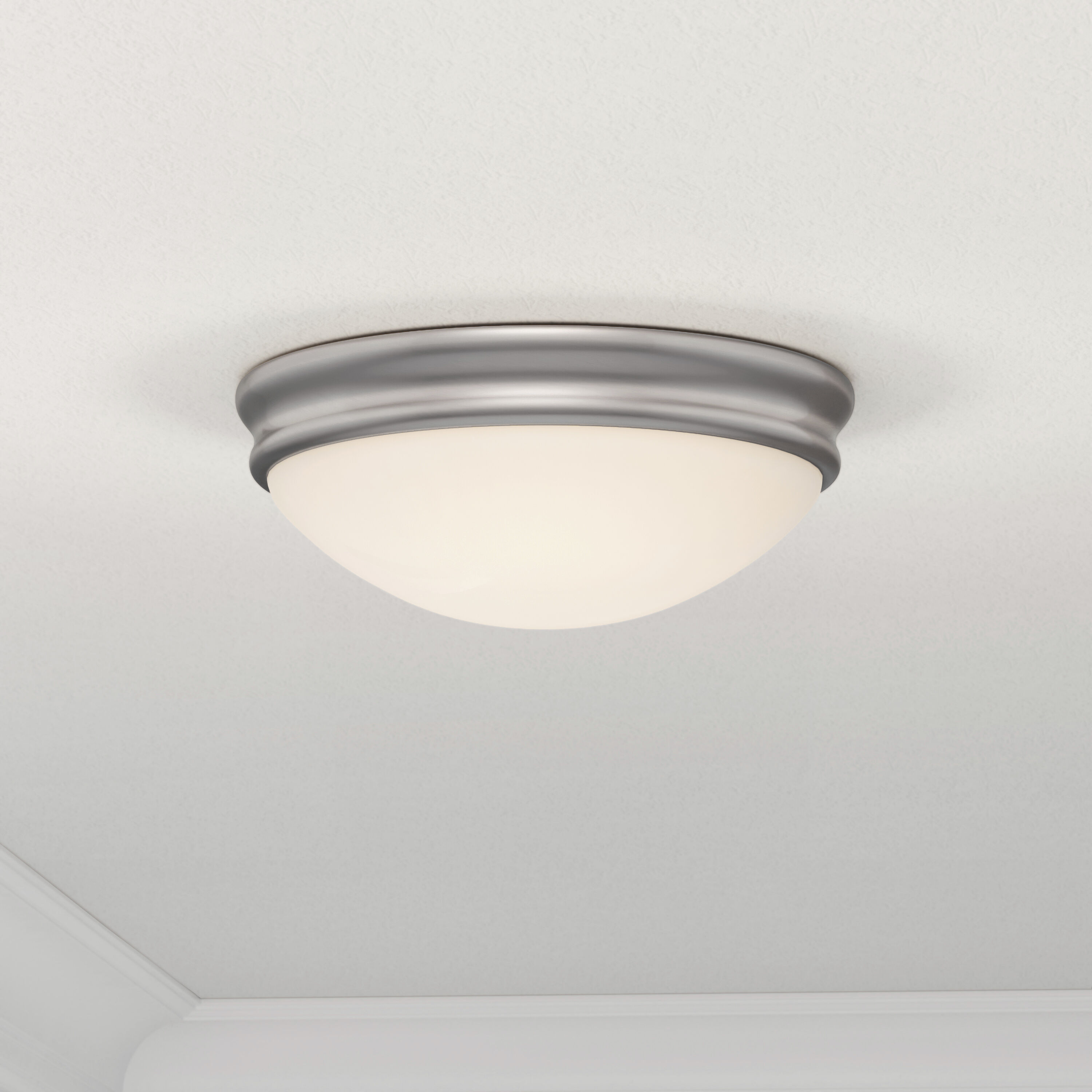 Baumann 1 Light 10 inch Brushed Nickel Flush Mount Ceiling Light
